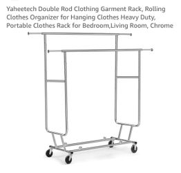 Yaheetech Double Rod Clothing Garment Rack