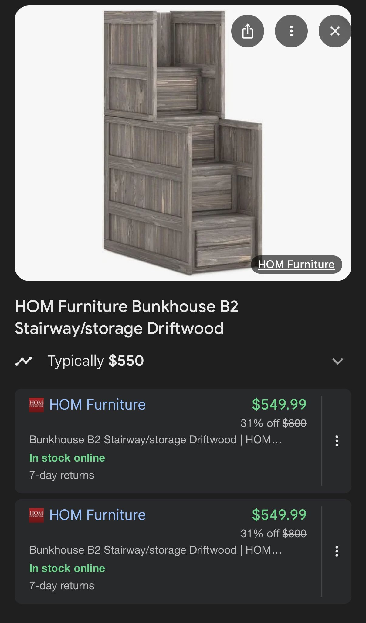 STAIRS only*** Like New Bunk Bed Stairs with Storage