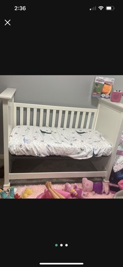 White Wood Baby Crib