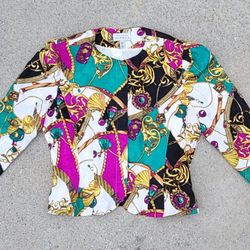 Vtg Adrianna Papell Baroque Silk Blazer Jacket