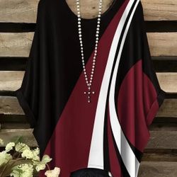 Women Holiday Faux Gometric Boho Tunic Top Blouse 4X New