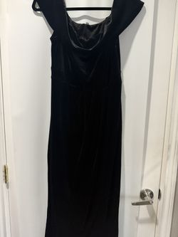 Velvet Off The Shoulder Midi Dress