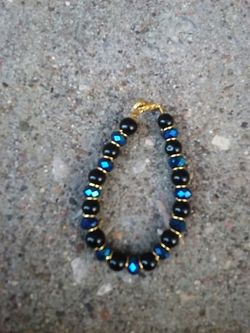 Blk/Blue shimmery dinner bracelet