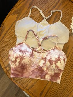 Women’s Seamless Tie-Dye & Cream Sports Bra Duo