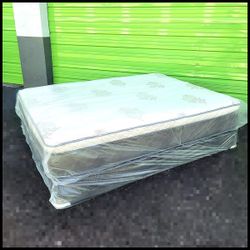 NEW QUEEN PILLOWTOP SET MATTRESS AND BOX SPRING ‐ 2PCS