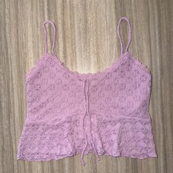 New Forever 21 Tank Top XL Cami Purple Ruffle 