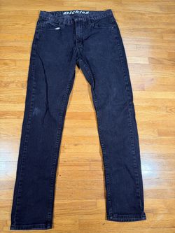 Dickies Men’s Black Slim Fit Jeans Approx 30x30 Straight Leg Workwear Denim