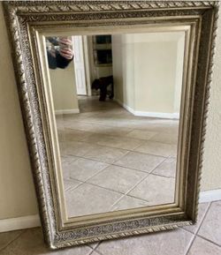 Large Vintage Wall Mirror - Silver Finish -$300