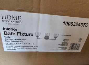 Hampton Bay 26.75" 3-Light Vanity Light In Brushed Nickel