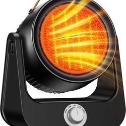 HETRAROOT 1500W PTC Ceramic Garage Heater Electric, 250Sq.ft 1S Heating, 100° Vertical & Horizontal 3D Swing & 4Modes, Patio Heaters for Outdoor Use, 