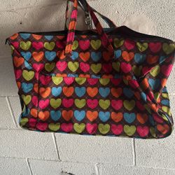 Heart Duffle Bag With 2 Little Bag Inserts