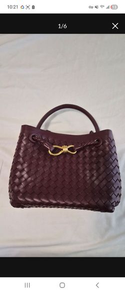 Red woven bag
