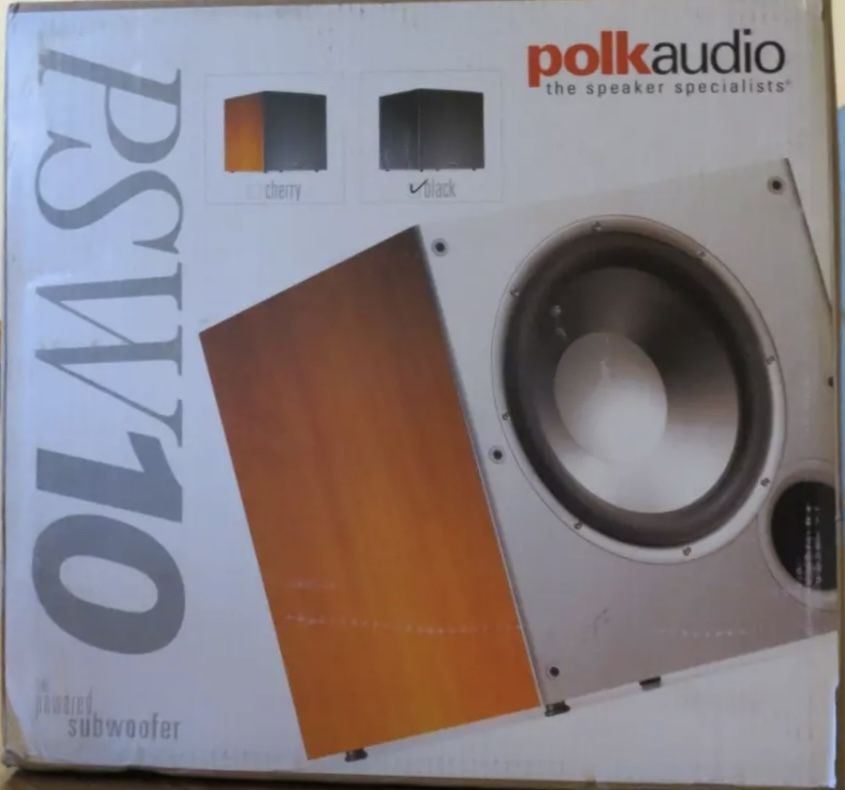 Polk Audio PSW10 100 Watts Wired 10'' Powered Subwoofer- Black shell, New in Box