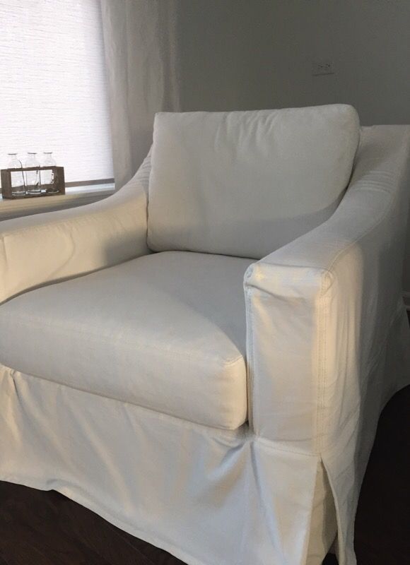 Pottery Barn York Slope Arm Slipcovered Swivel Armchairs