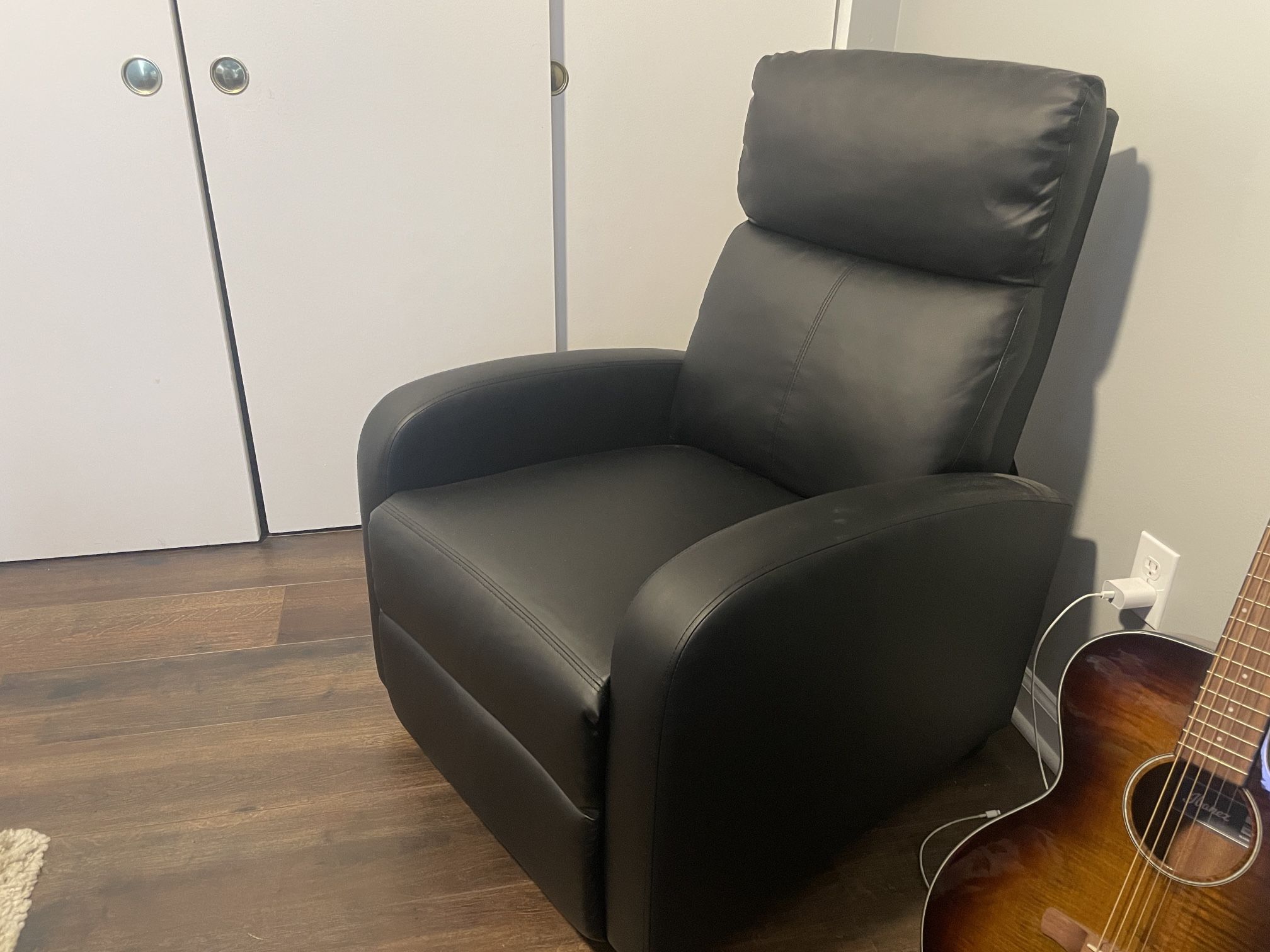 black leather recliner