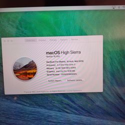 2015 MacBook Pro. Works Great. Bluetooth Keyboard Mouse And Laptop Bag (Sold Separately)