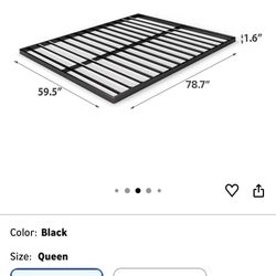 Metal frame bed slats for a queen sized mattress or topper.