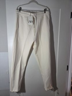 Zara Cream Sweatsuit Set – Hoodie + Drawstring Sweatpants, XL, New with Tags