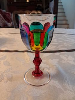Hand Painted wine glass.