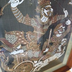 Beautiful Warriors On Carriage Painted On Silk Fabric