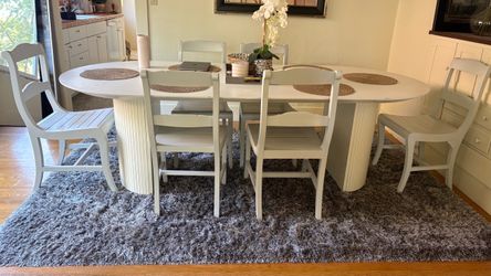White Dining Table + 6 Chairs