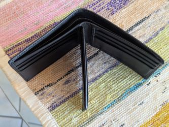 Wallet, bi-fold black leather