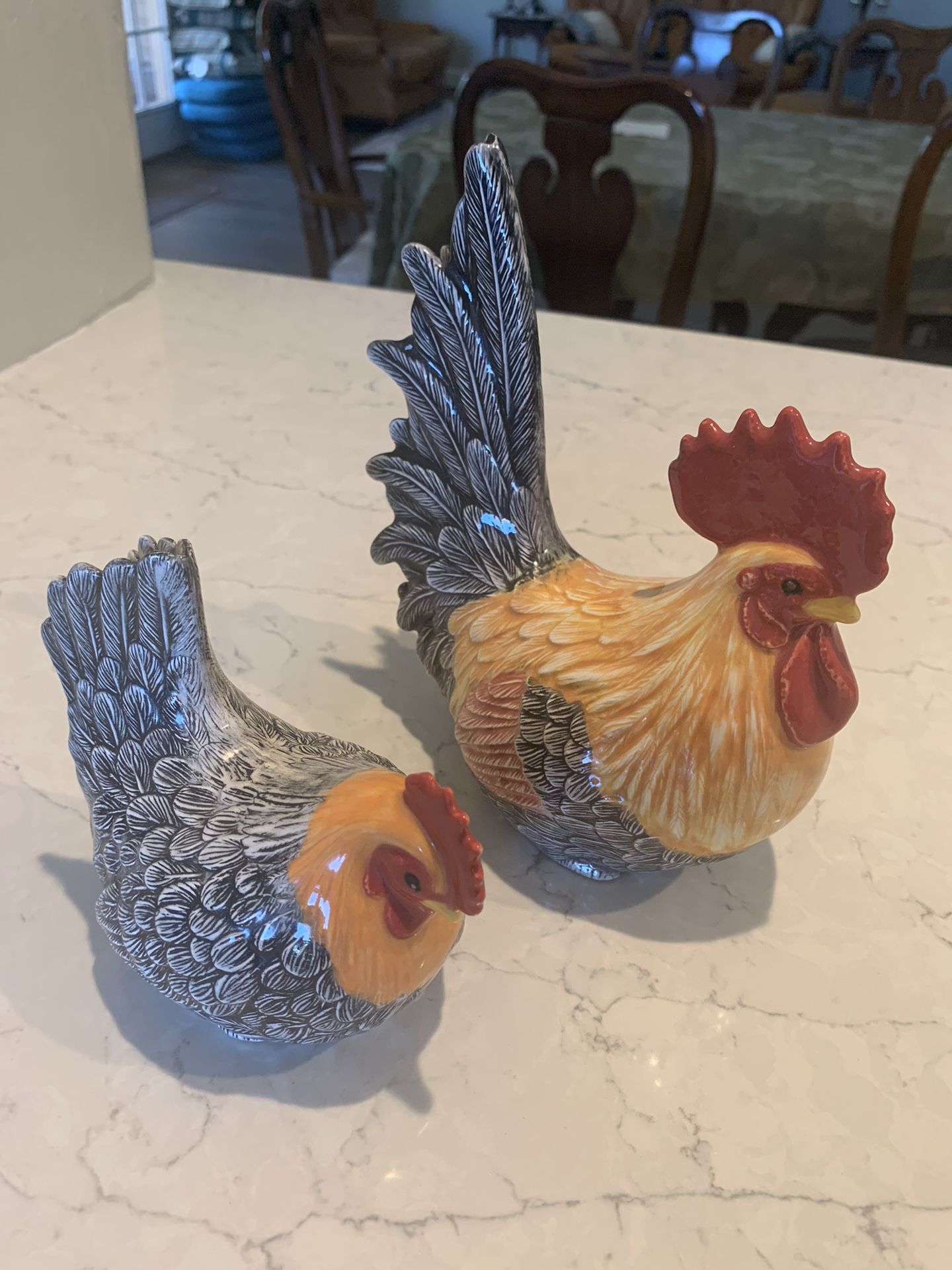 Vintage roosters And hens