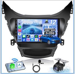 9” Double din Radio Hyundai Elantra 2011 2012 2013 Wireless Carplay Andriod Auto Backup Camera GPS
