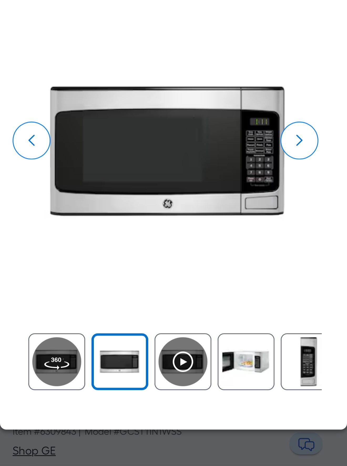 GE microwave 