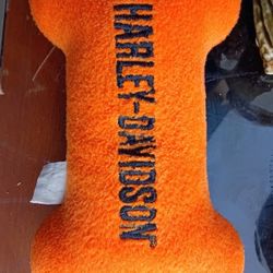 Harley Davidson Dog Bone Stuffed Orange Bone$15