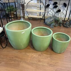 3pc Ceramic Pots 