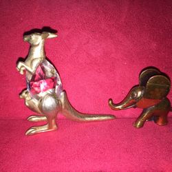 REDUCED—Collectible Figures -Kangaroo And Elephant 