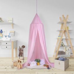 Kids Bed Canopy, Play Tent with Dome Hanging from Ceiling for Girls Boys Room, Reading Nook Princess Castle, Girl Bedroom Decor, Mosquito Net