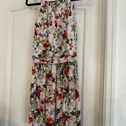 Women’s Floral White House Black Market Dress Size XS 