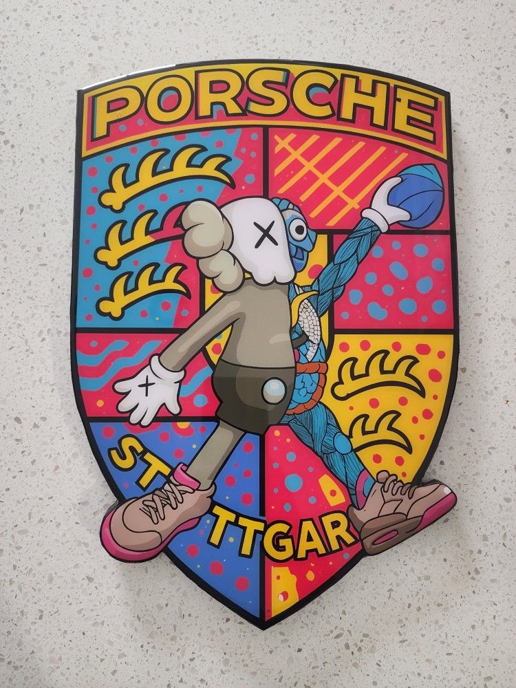 Porsche Pop Art Wooden Sign, 16"