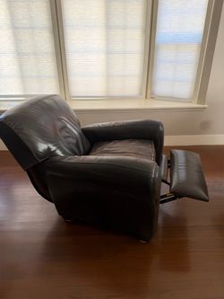 Dark Brown Leather Recliner Chair