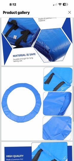 Mikinona 1Pc Trampoline Replacement Cushion Durable Protective Cover for Round Trampolines Tear Resistant Design Prevents Injuries During Play for Ind