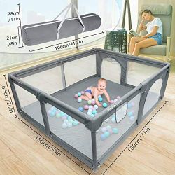 Large 71" Baby Playpen for Babies Toddlers with Anti-Collision Foam Play Pen Portable Indoor & Outdoors Play Yard for Kids Activity Center