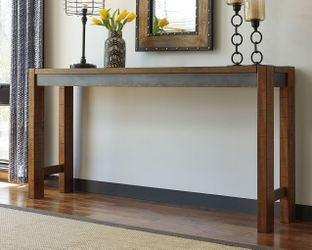 Torjin Brown/Gray Counter Height Long Dining Table