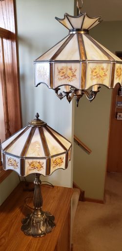 Two Vintage Leaded Glass Lights From The 70's