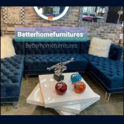 Large U Shaped Velvet Sectional- Shop Now Pay Later