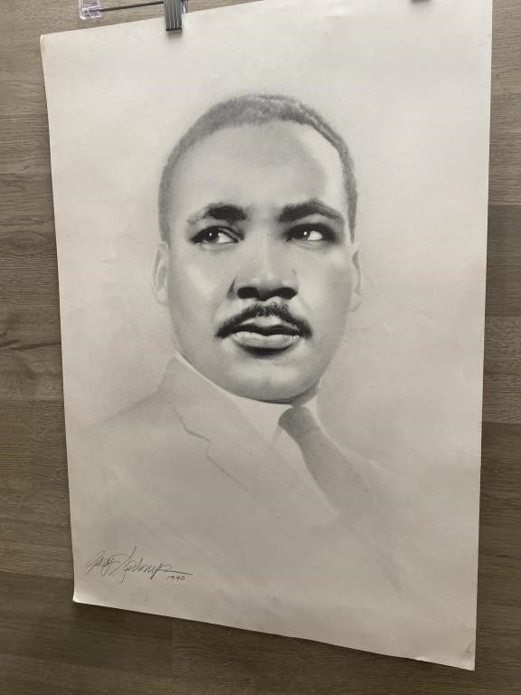 Martin Luther King Jr. Sketch by Gary Saderup – Hand Signed, 23.5"x16.5