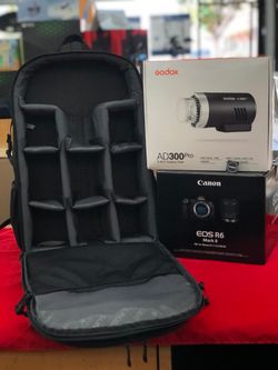 EOS R6 Mark II (Body Only) with Godox AD300Pro Outdoor Flash and Padded Camera Bag