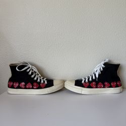 Converse Comme Des Garcons Black High top Multi Heart Japan Exclusive 