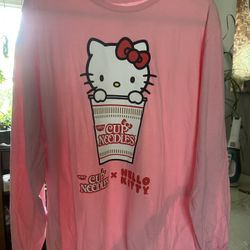 Hello Kitty x Cup Noodles Pink Long Sleeve Shirt