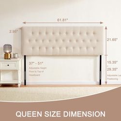 Tufted Upholstered Headboard Queen Size