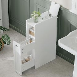 ChooChoo Slim Bathroom Storage Cabinet White