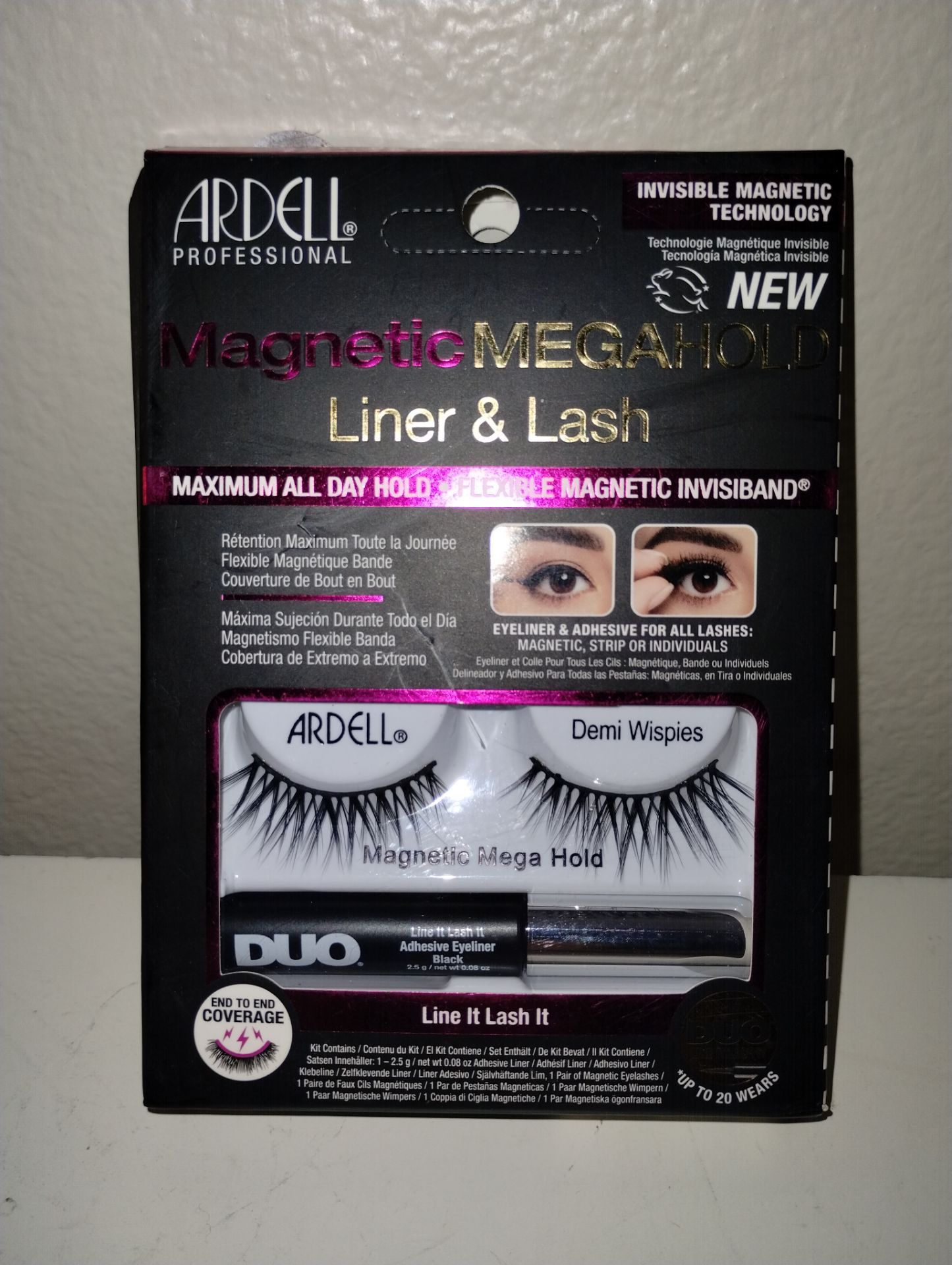 Ardell Magnetic Megahold liquid Liner & Lash Demi Wispies Eyelashes NEW