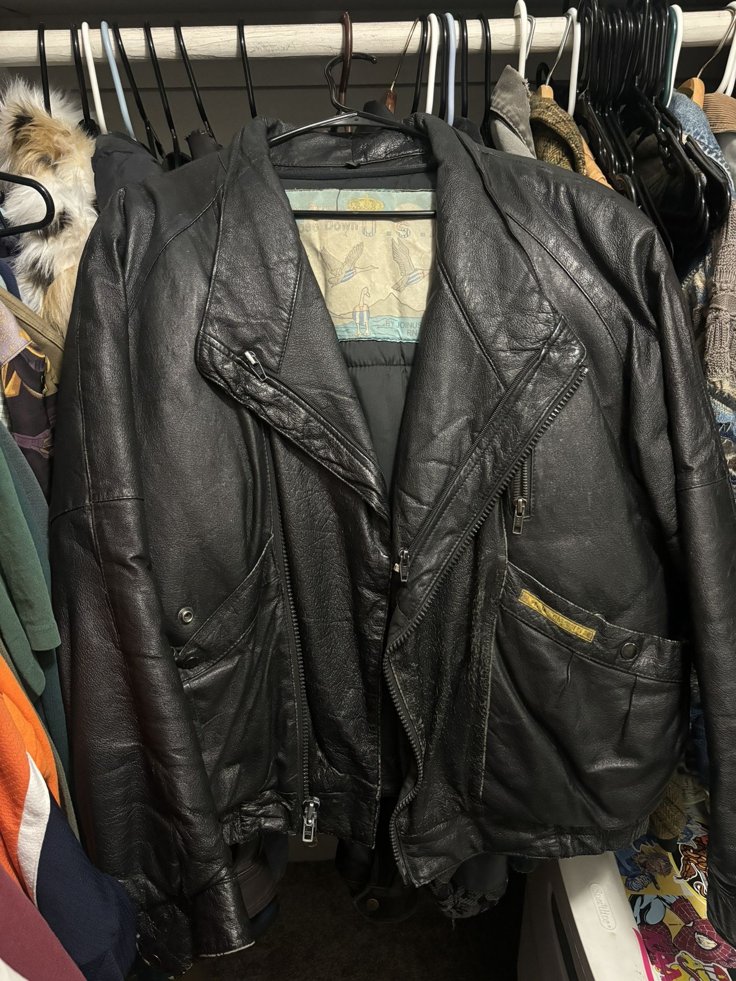 Goose Down USA Leather Jacket