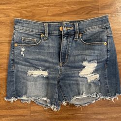 “UNIVERSAL THREADS” HIGH-RISE MIDI JEAN SHORTS